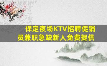 保定夜场KTV招聘促销员兼职急缺新人免费提供